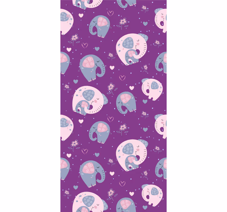 Children's wallpaper cute elephant design - TenStickers