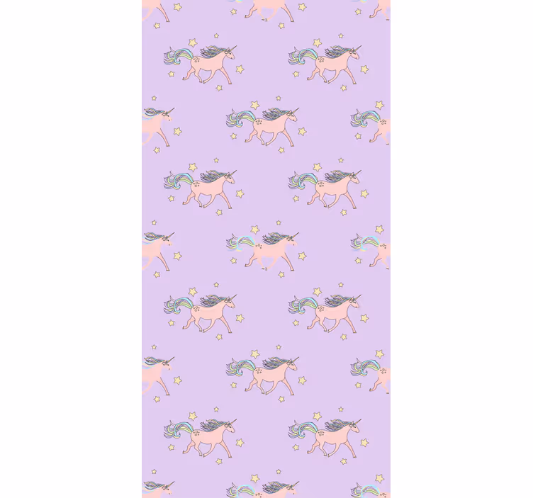 Children's wallpaper dancing unicorns pattern - TenStickers