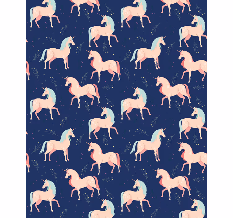 Children's wallpaper enchanted unicorns design - TenStickers