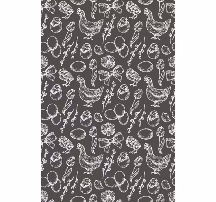 Children's wallpaper with charming chicken patterns - TenStickers