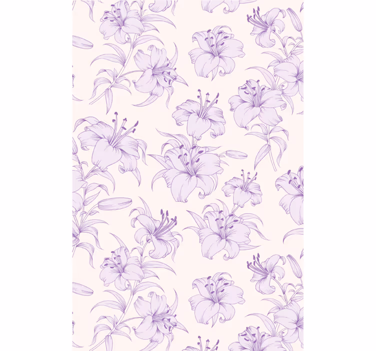 Hallway wallpaper blooming lilies floral design - TenStickers