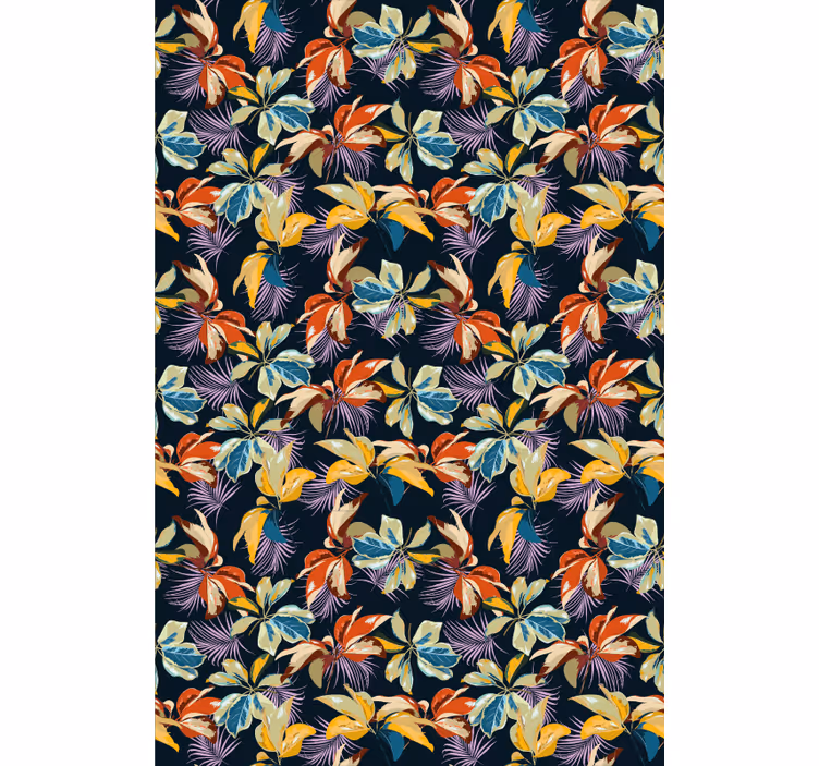 Hallway wallpaper tiger lily floral design - TenStickers