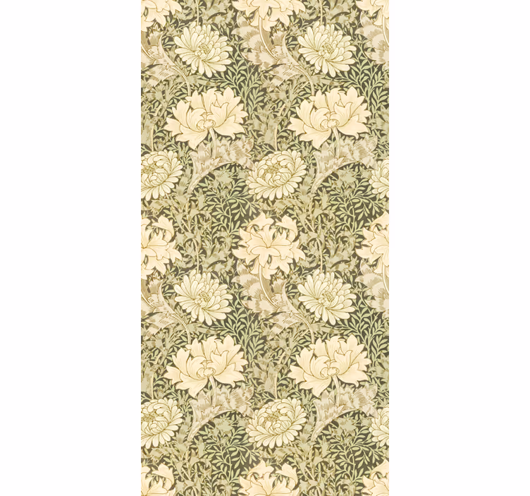 Hallway wallpaper modern style chrysanthemum - TenStickers