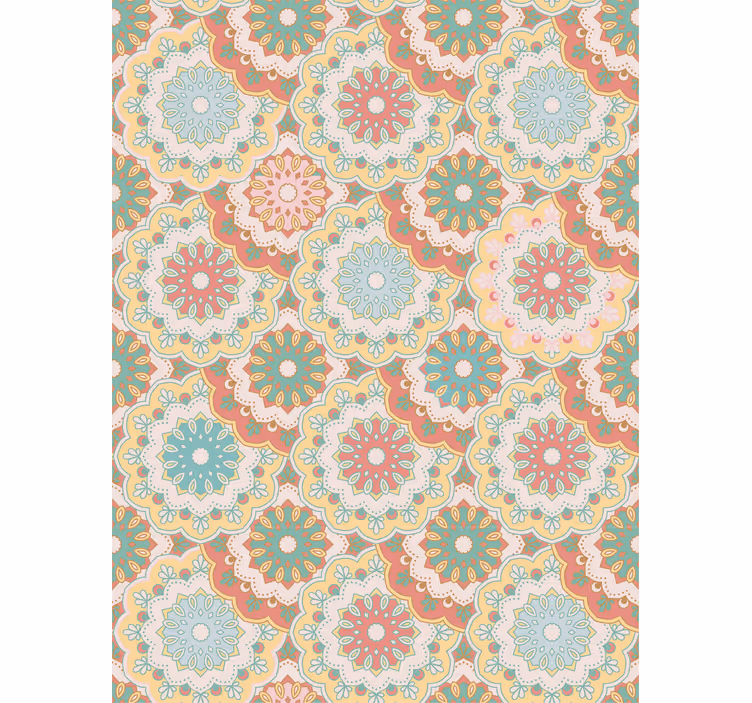 Hallway wallpaper in fabric "granny chic" style - TenStickers