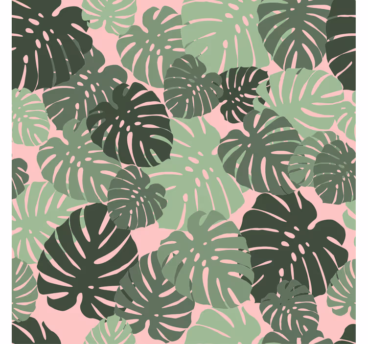 Hallway wallpaper tropical monstera design - TenStickers