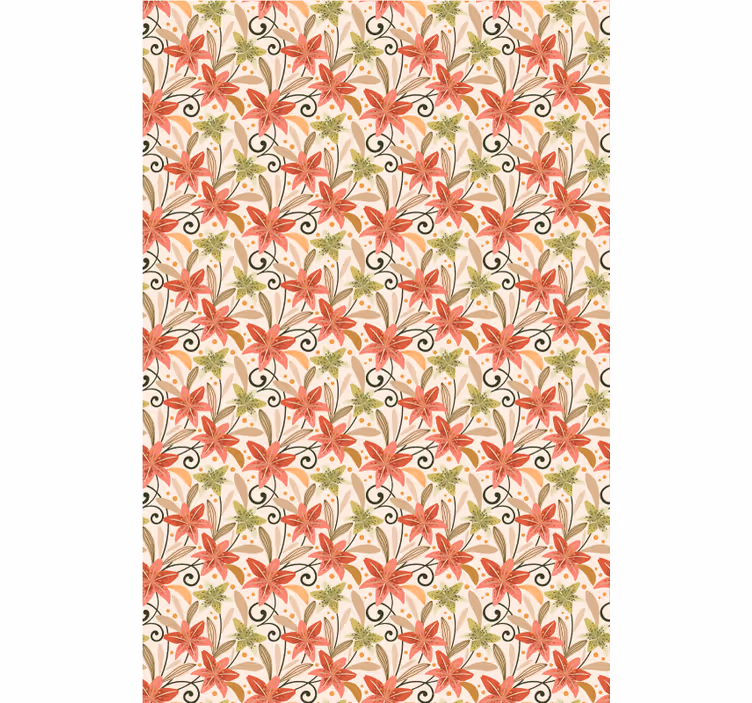 Hallway wallpaper with lively floral design - TenStickers