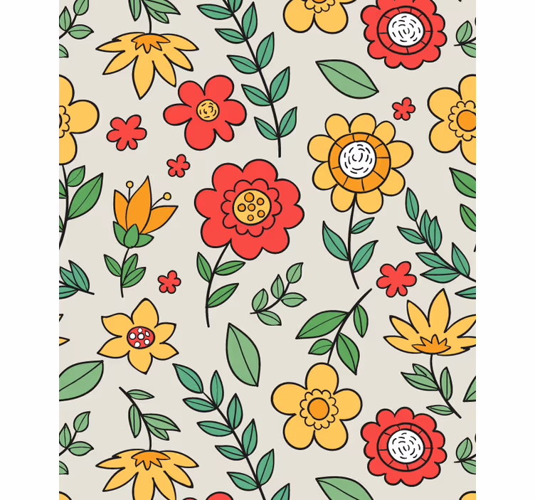 Hallway wallpaper in vibrant colorful design - TenStickers