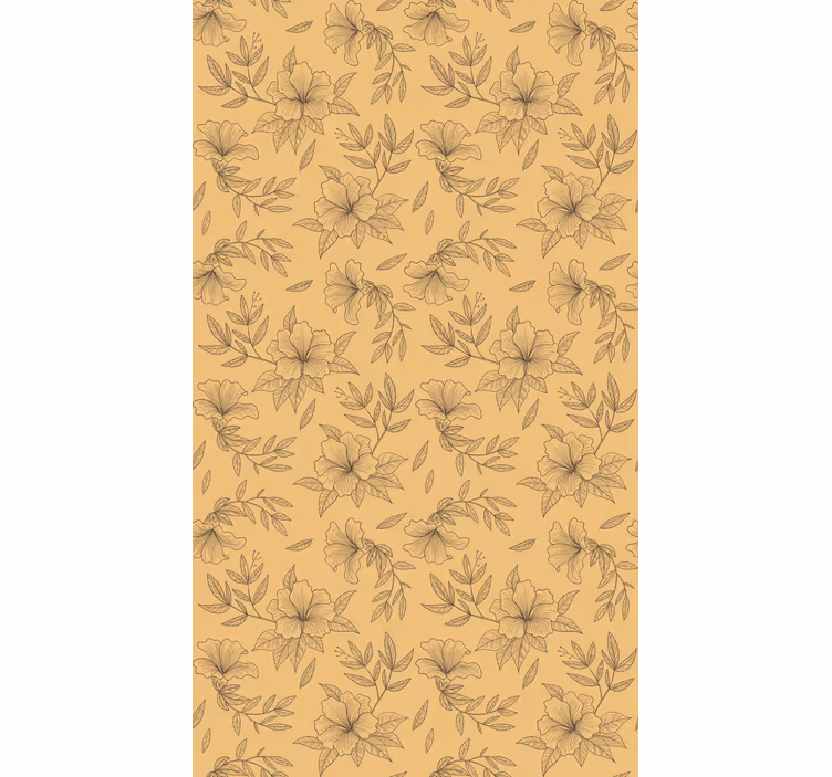 Hallway wallpaper in beige stylized patterns - TenStickers