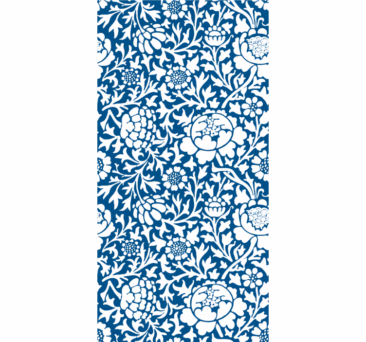 Hallway wallpaper in blue vintage pattern - TenStickers