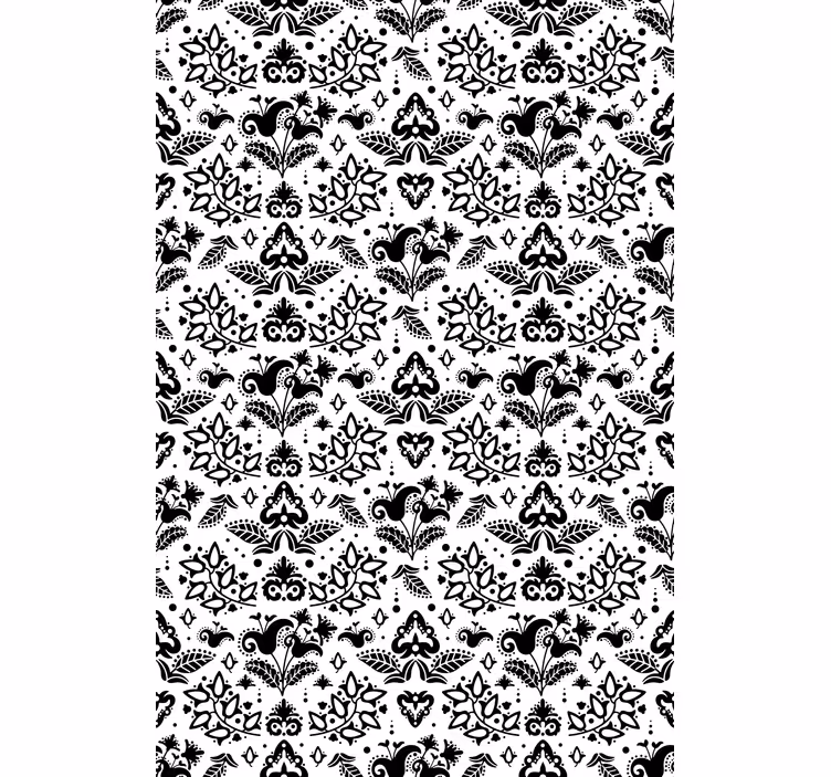 Hallway wallpaper with elegant floral design - TenStickers