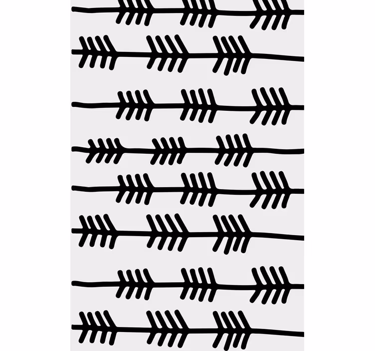 Nordic wallpaper black abstract arrows on white - TenStickers