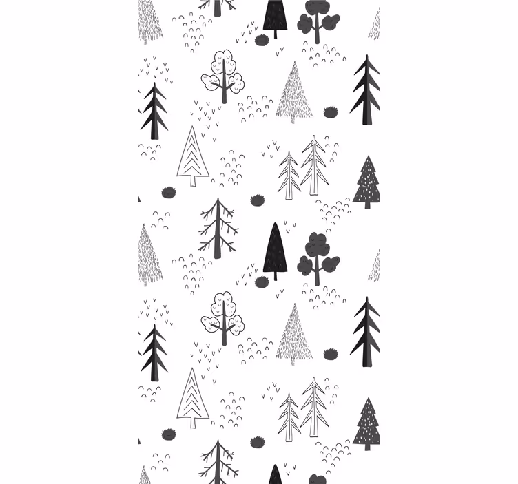 Nordic wallpaper white minimalist trees design - TenStickers