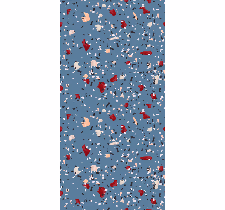 Textured wallpaper in blue geometric terrazzo - TenStickers