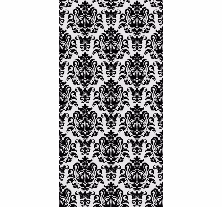Classic wallpaper black and white floral design - TenStickers