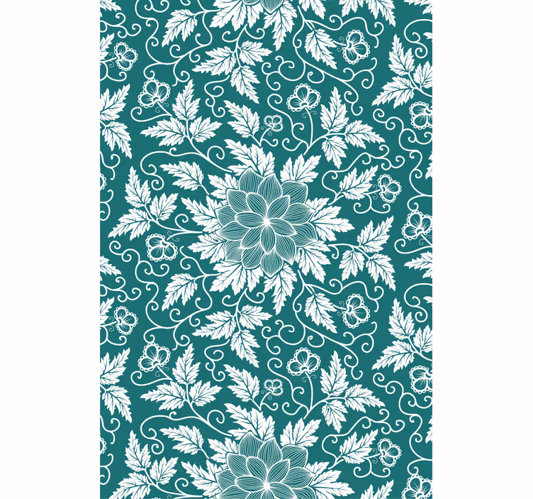 Living area wallpaper vintage floral design - TenStickers
