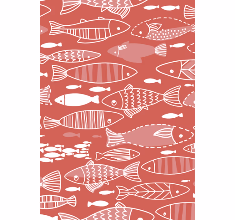 Living area wallpaper with numerous fish underwater - TenStickers