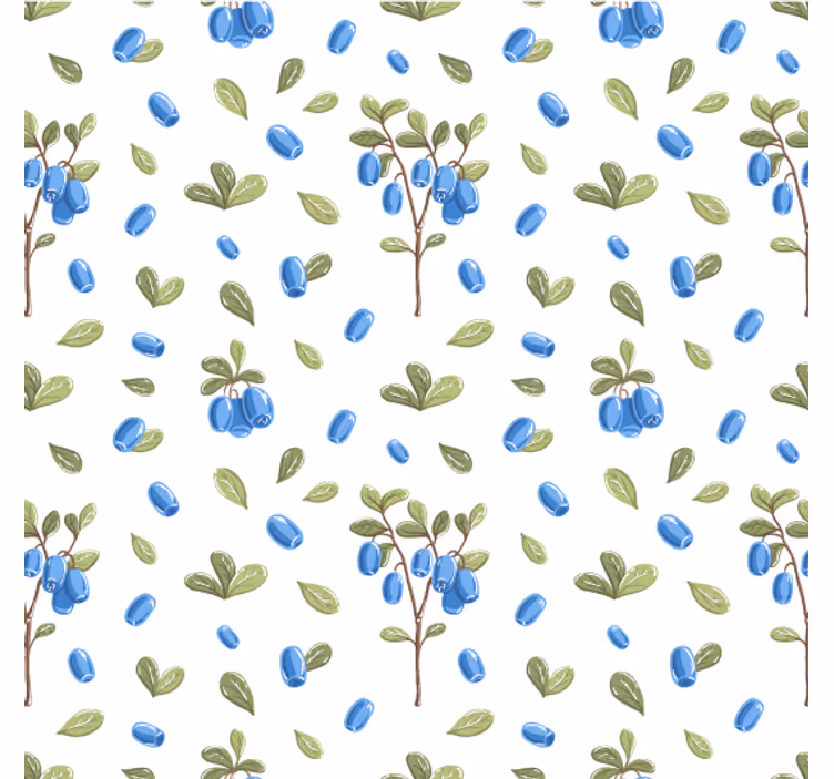 Living area wallpaper botanical blue design - TenStickers