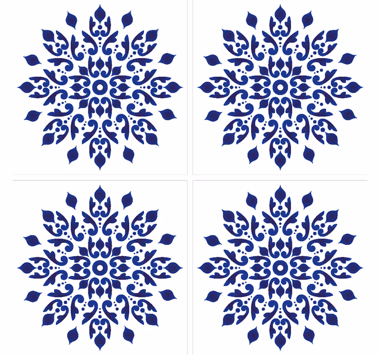 Tile effect wallpaper round classic tile design - TenStickers