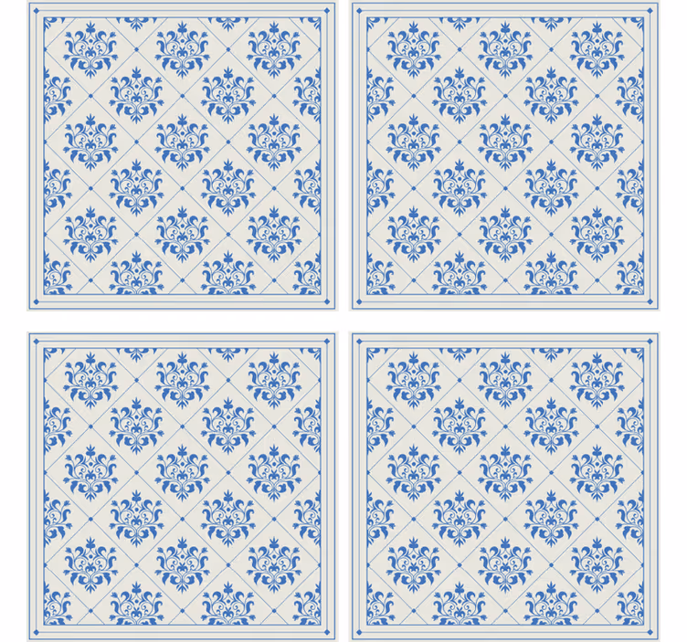 Tile effect wallpaper floral and ornamental design - TenStickers
