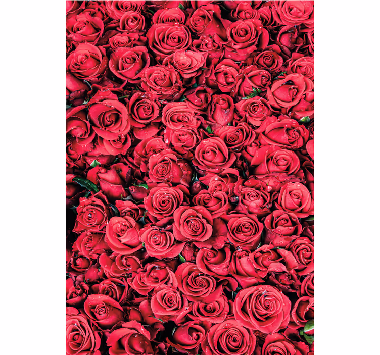 Flowers wallpaper red flowers with textured background - TenStickers