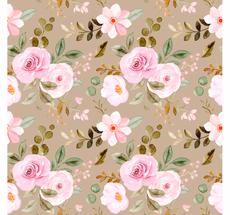 Flowers wallpaper vintage beige roses texture - TenStickers