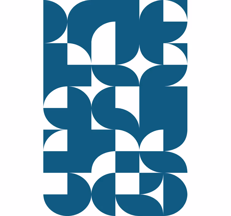 Geometric wallpaper blue circle art pattern - TenStickers