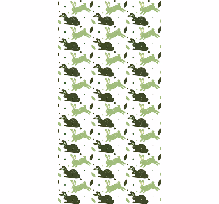 Dinosaurs wallpaper featuring green rabbits - TenStickers