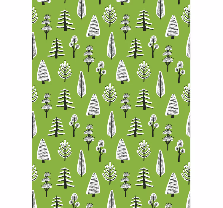 Wallpaper of different green trees - TenStickers