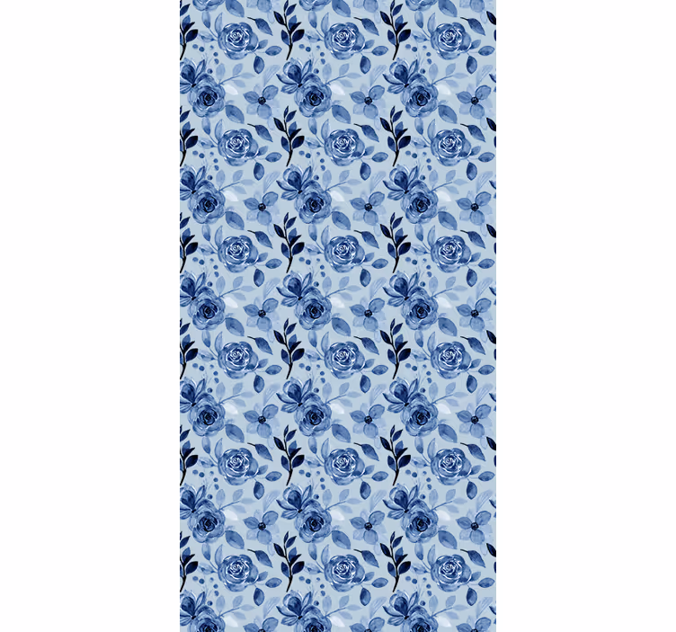 Wallpaper office vintage old blue on blue - TenStickers