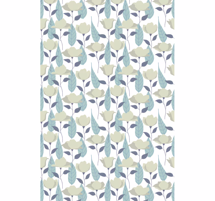 Wallpaper office pastel plant pattern - TenStickers