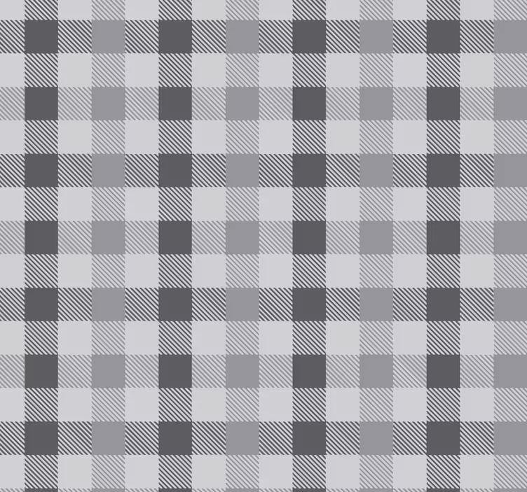 Kitchen wallpaper grey gingham pattern - TenStickers