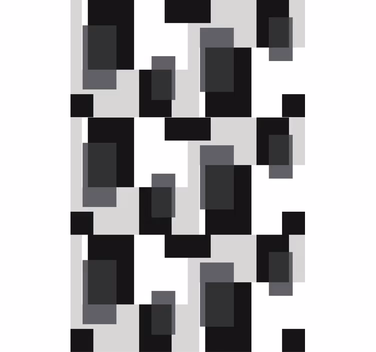 Contemporary wallpaper black and white color blocks - TenStickers