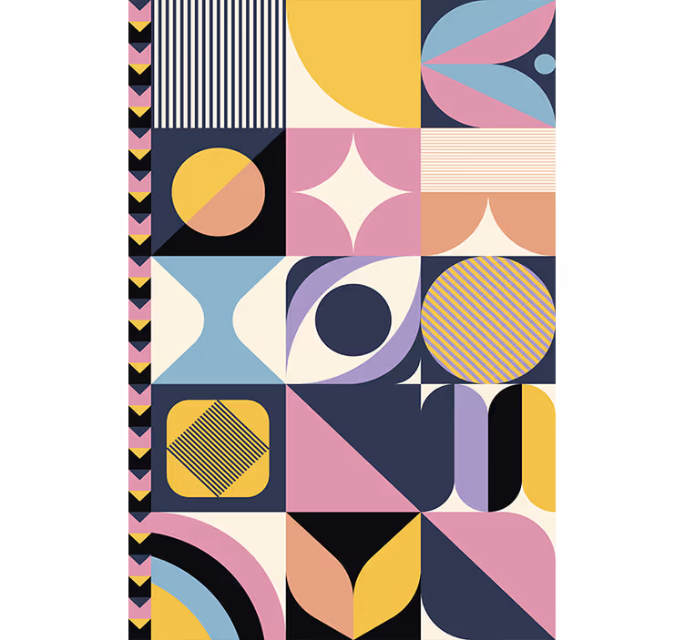 Contemporary wallpaper geometric art multi figures - TenStickers