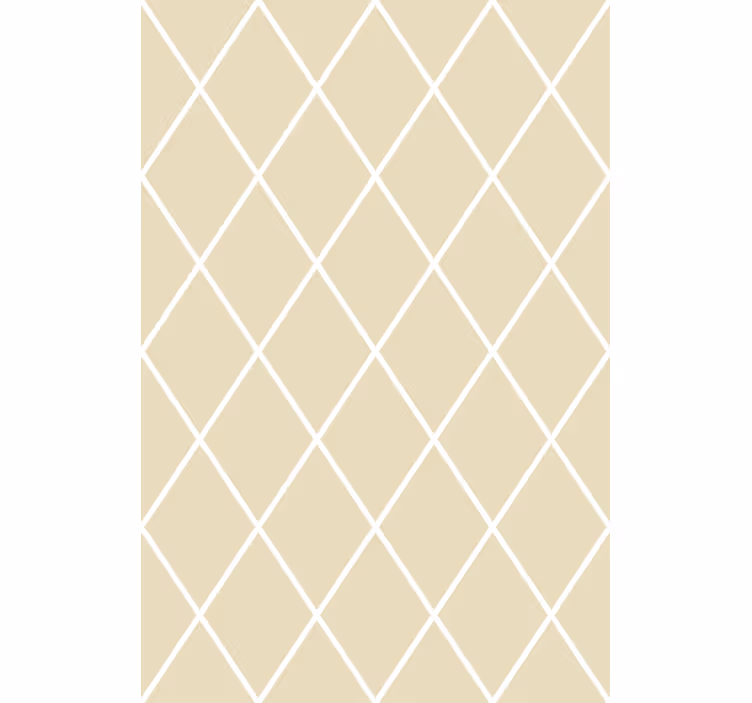 Contemporary wallpaper cream diamond minimalist pattern - TenStickers