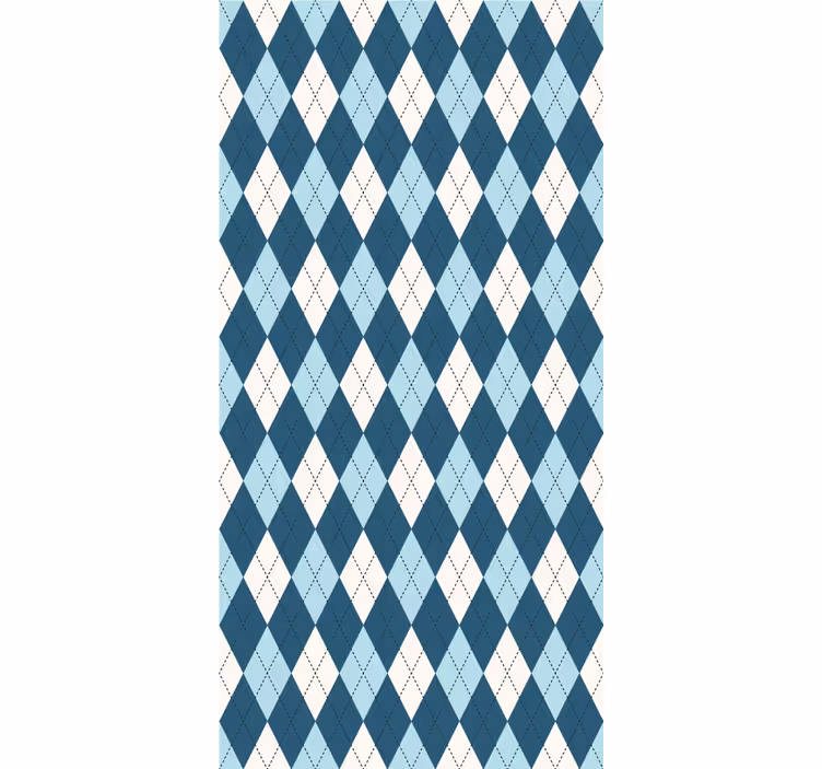Contemporary wallpaper in blue diamond pattern - TenStickers