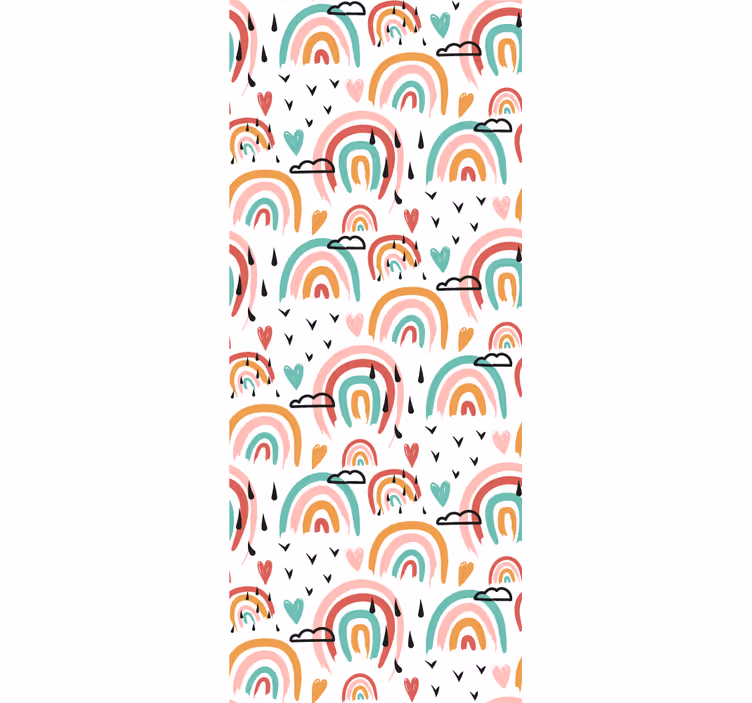 Children's wallpaper with vibrant rainbow design - TenStickers