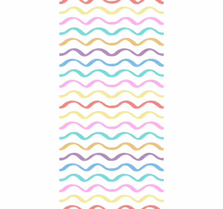 Children's wallpaper with colorful wavy lines - TenStickers