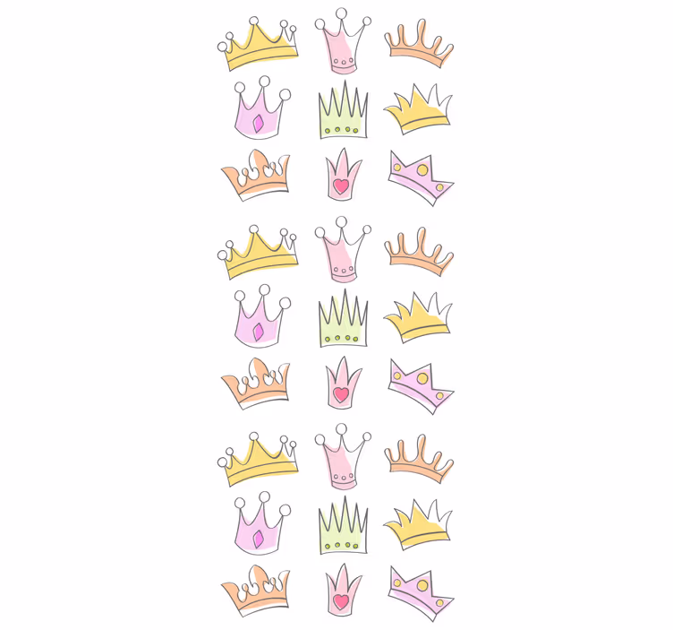 Children's wallpaper with crown pattern motif - TenStickers