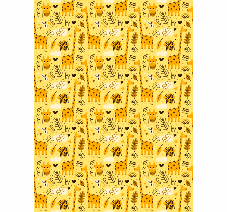 Children's wallpaper yello savannah pattern - TenStickers