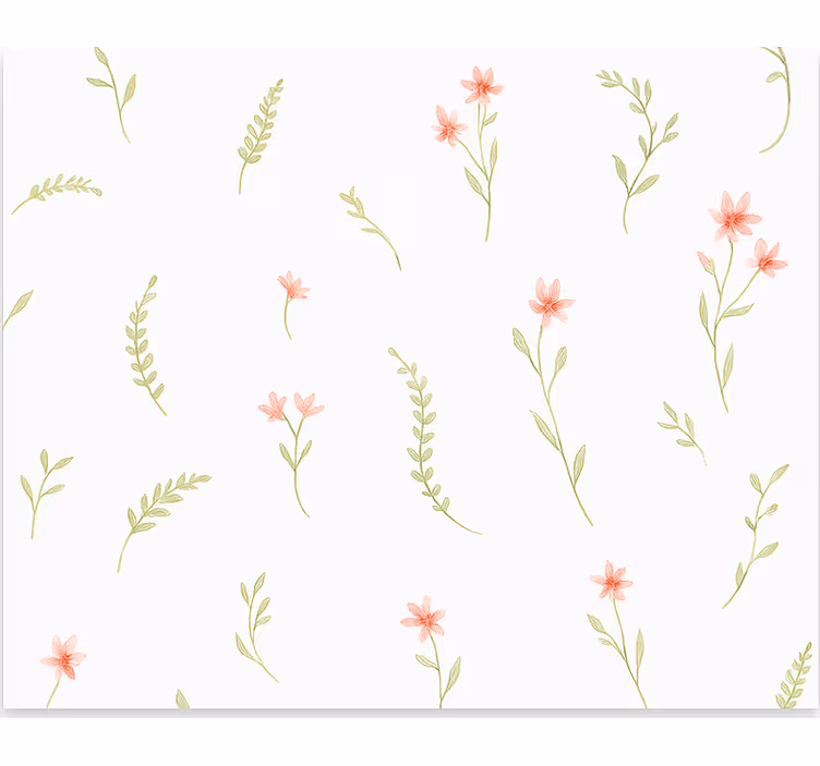 Children's wallpaper pastel meadow flowers - TenStickers