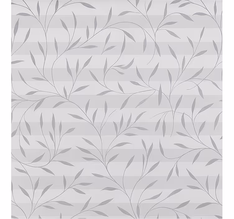 Bathroom wallpaper white and grey plants - TenStickers
