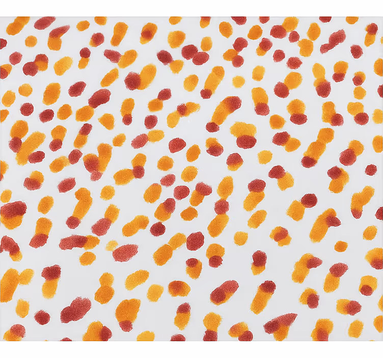 Teenage bedroom wallpaper in orange and red dots - TenStickers