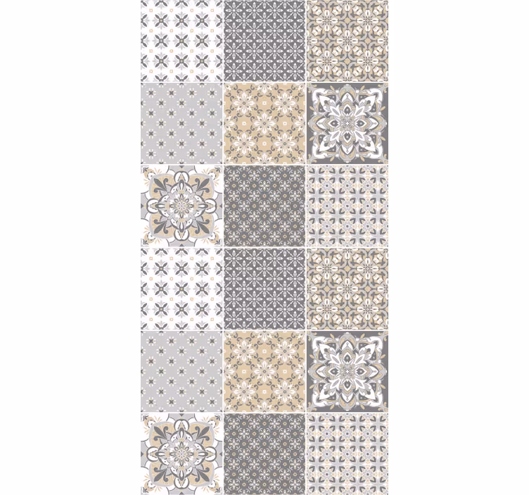 Kitchen wallpaper with moroccan tile design - TenStickers