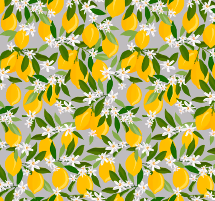 Kitchen wallpaper lemon tree design - TenStickers