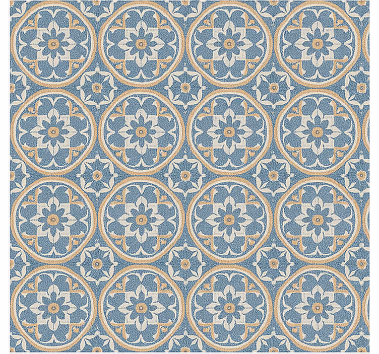 Living area wallpaper azulejo style mat - TenStickers