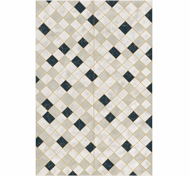 Living area wallpaper in grey cement tile tones - TenStickers