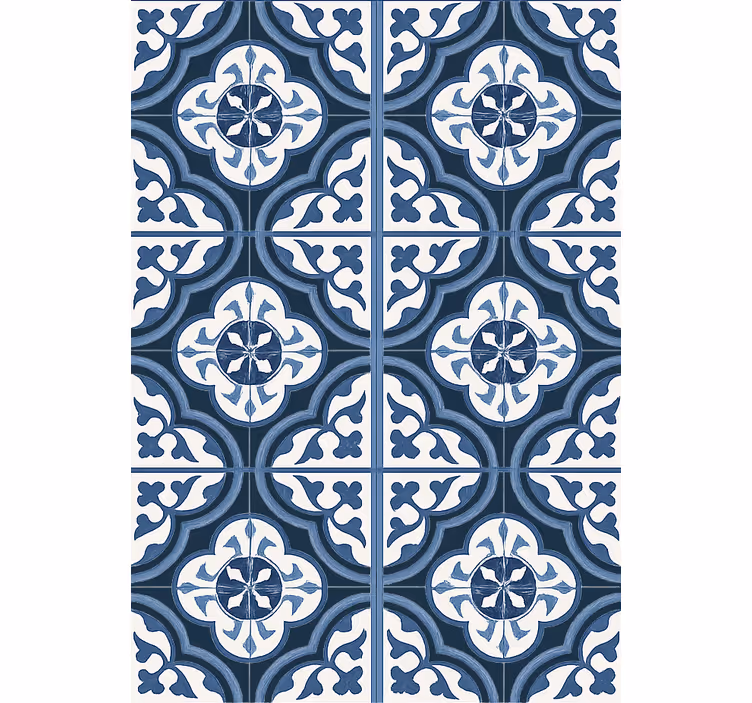 Living area wallpaper blue majorica portuguese - TenStickers