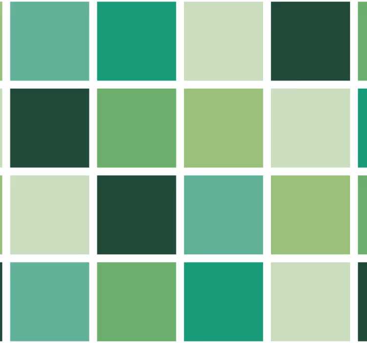 Bathroom wallpaper green color blocks - TenStickers