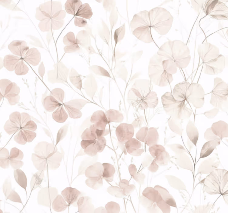 Living area wallpaper watercolor pressed petal - TenStickers