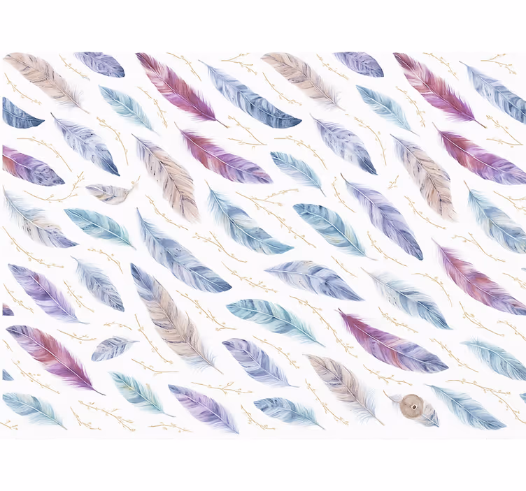 Children's wallpaper colorful feather design - TenStickers